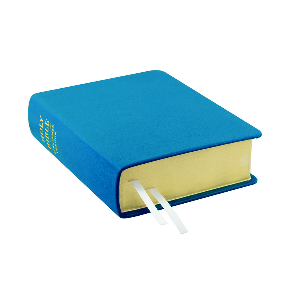 Hand-Bound Genuine Leather Bible - Aqua Blue - LDP-HB-RB-ABL