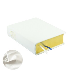 Hand-Bound Genuine Leather Bible - Pearlized White