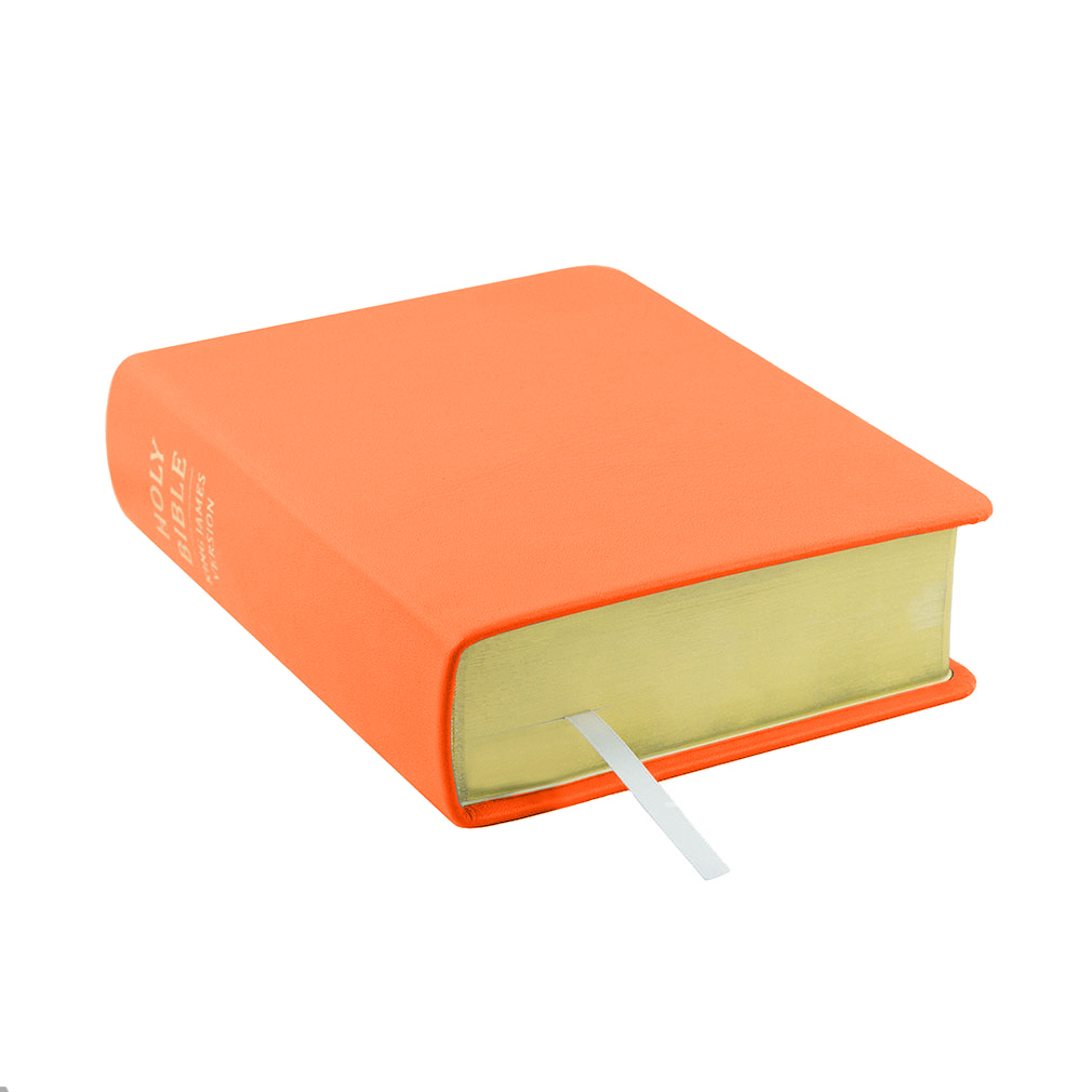 Hand-Bound Genuine Leather Bible - Coral Orange - LDP-HB-RB-SLM