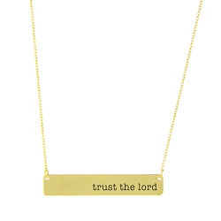 Trust the Lord Bar Necklace bar necklace, text necklace, antique-looking necklace, gold bar necklace, trust the lord, trust the lord necklace